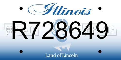 R728649 Illinois License Plate