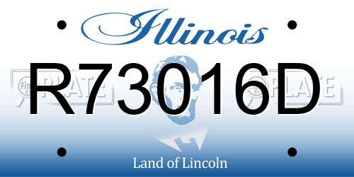 R73016D Illinois License Plate