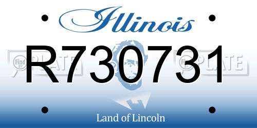 R730731 Illinois License Plate