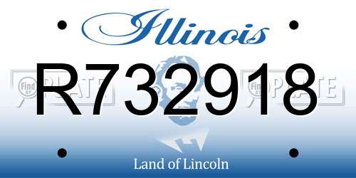 R732918 Illinois License Plate