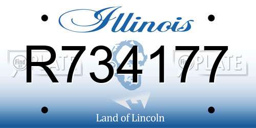 R734177 Illinois License Plate