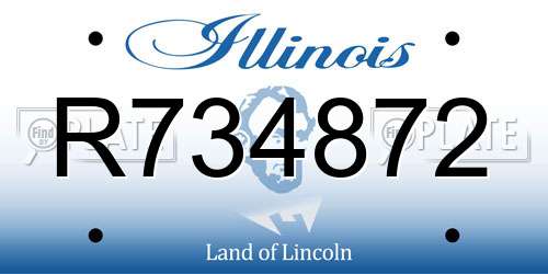 R734872 Illinois License Plate