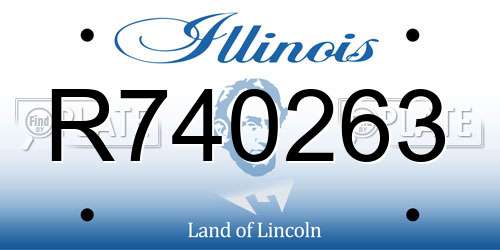 R740263 Illinois License Plate