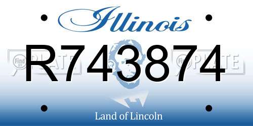 R743874 Illinois License Plate