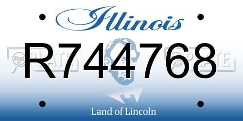 R744768 Illinois License Plate
