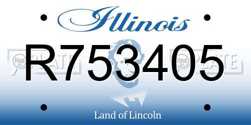 R753405 Illinois License Plate