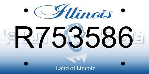 R753586 Illinois License Plate