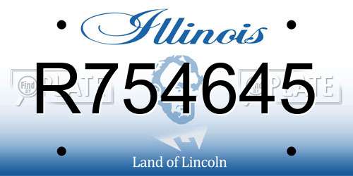 R754645 Illinois License Plate