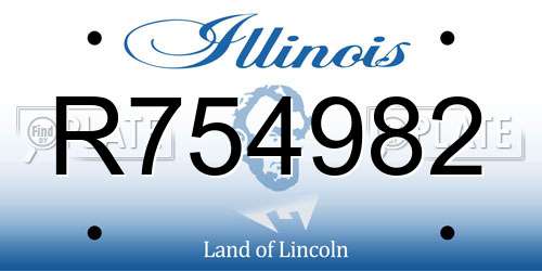 R754982 Illinois License Plate