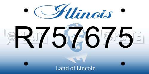 R757675 Illinois License Plate