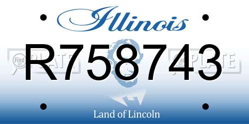 R758743 Illinois License Plate