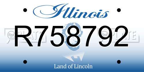 R758792 Illinois License Plate