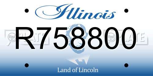 R758800 Illinois License Plate
