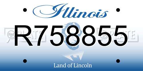 R758855 Illinois License Plate