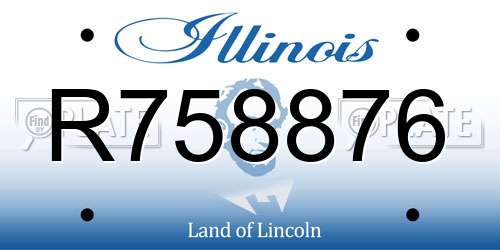 R758876 Illinois License Plate