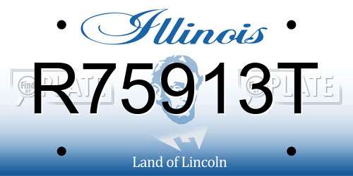 R75913T Illinois License Plate