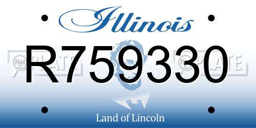 R759330 Illinois License Plate