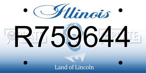 R759644 Illinois License Plate