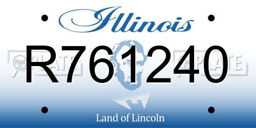 R761240 Illinois License Plate