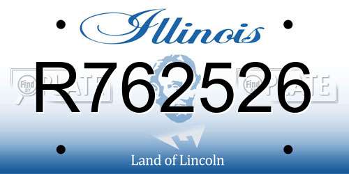 R762526 Illinois License Plate