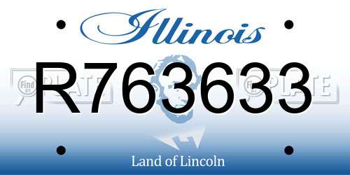 R763633 Illinois License Plate