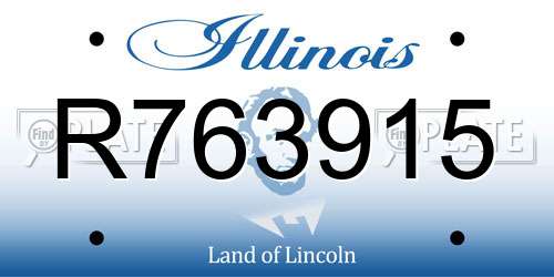 R763915 Illinois License Plate