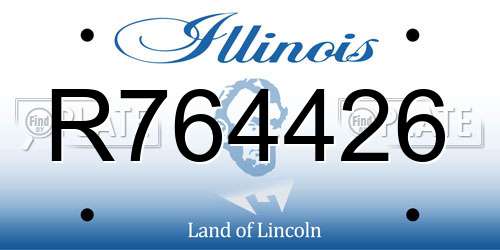 R764426 Illinois License Plate