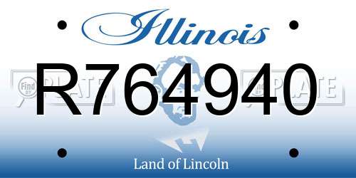 R764940 Illinois License Plate