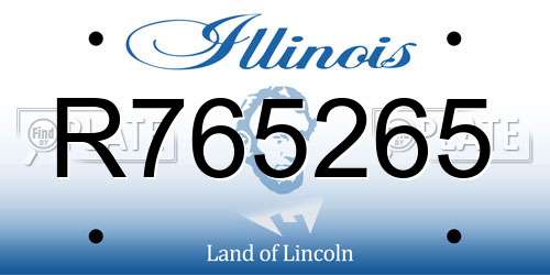 R765265 Illinois License Plate