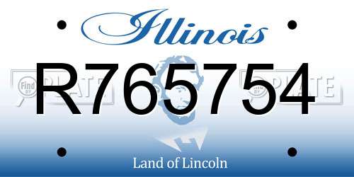 R765754 Illinois License Plate