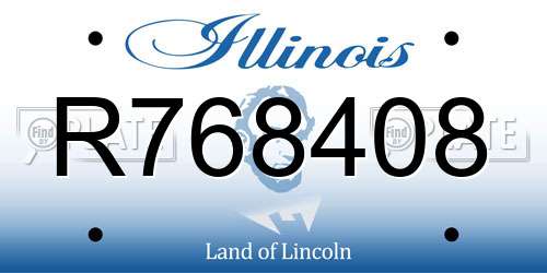 R768408 Illinois License Plate