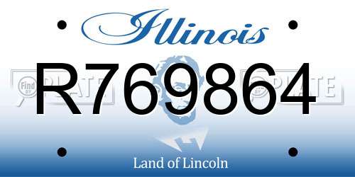 R769864 Illinois License Plate