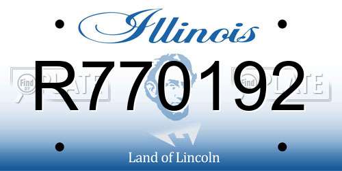 R770192 Illinois License Plate