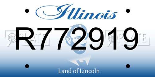 R772919 Illinois License Plate