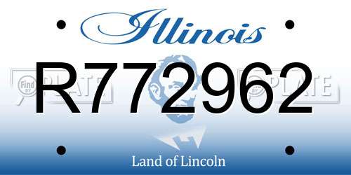 R772962 Illinois License Plate