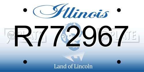 R772967 Illinois License Plate