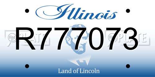 R777073 Illinois License Plate