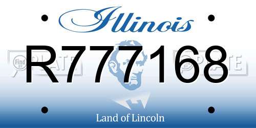 R777168 Illinois License Plate
