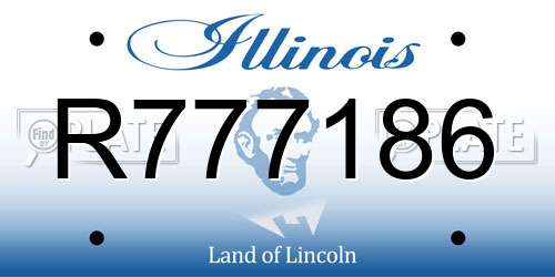 R777186 Illinois License Plate