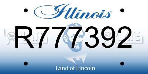 R777392 Illinois License Plate