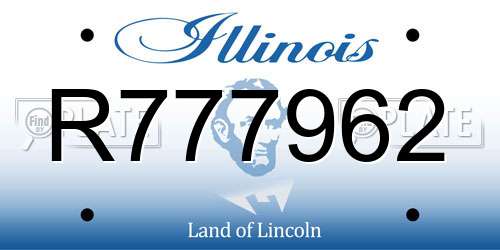 R777962 Illinois License Plate