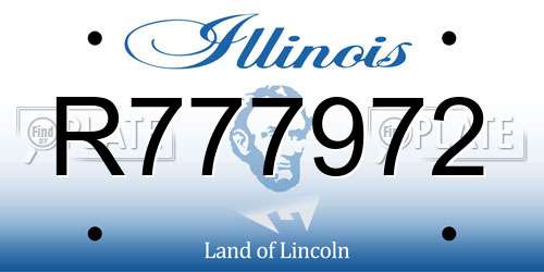 R777972 Illinois License Plate