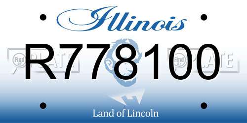 R778100 Illinois License Plate