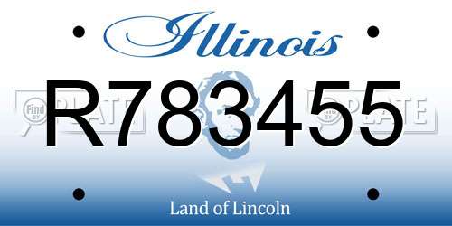 R783455 Illinois License Plate