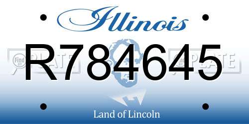 R784645 Illinois License Plate