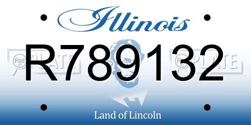 R789132 Illinois License Plate
