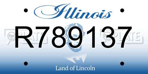 R789137 Illinois License Plate