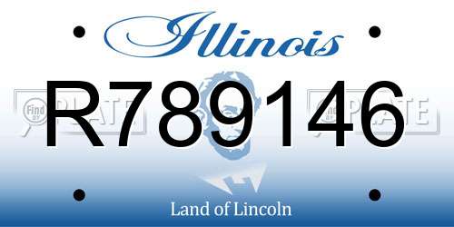 R789146 Illinois License Plate