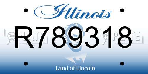 R789318 Illinois License Plate