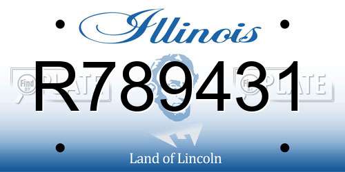 R789431 Illinois License Plate